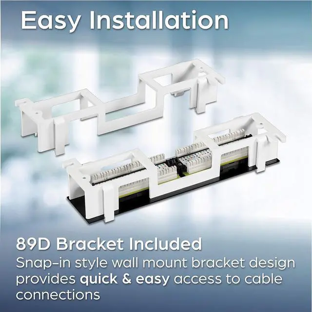 Alt view image 4 of 7 - TRENDnet 12-Port Cat6 Unshielded Patch Panel,TC-P12C6V, Wall Mount,Included 89D Bracket,Vertical or Horizontal Installation, Compatible w/ Cat5e & Cat6 RJ45 Cabling, 110 IDC Type Terminal Blocks Black
