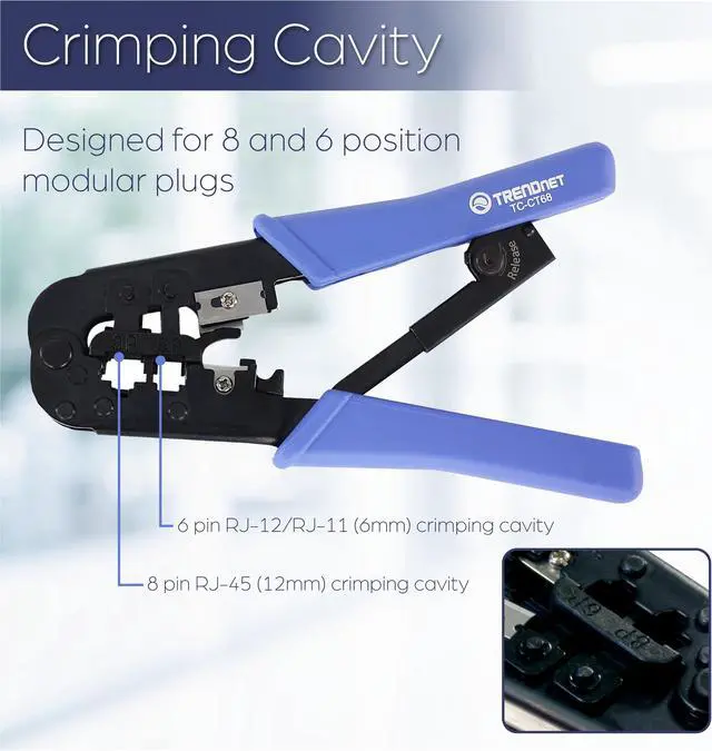 Alt view image 9 of 20 - TRENDnet Accessory Network Professional Crimp Tool (TC-CT68)