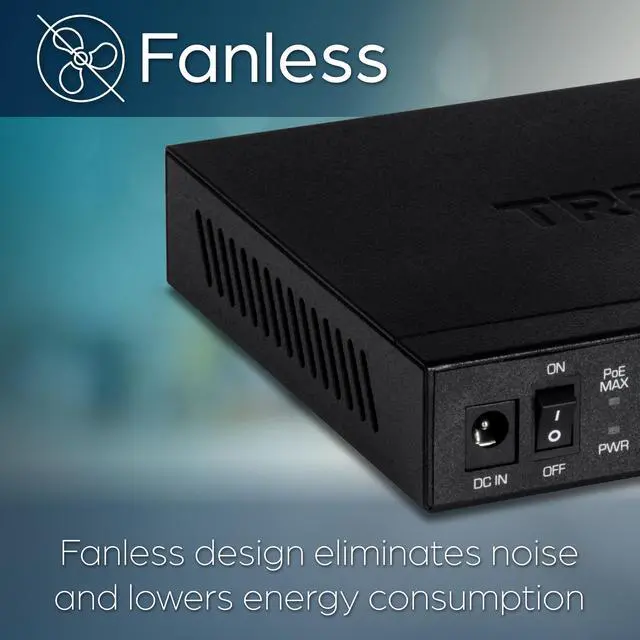 Alt view image 6 of 14 - TRENDnet 5-Port Unmanaged 2.5G PoE+ Switch, Fanless, Compact Desktop Design, Metal Housing, 2.5GBASE-T Ports, IEEE 802.3bz, 55W PoE Budget, Black,Lifetime Protection, TPE-TG350