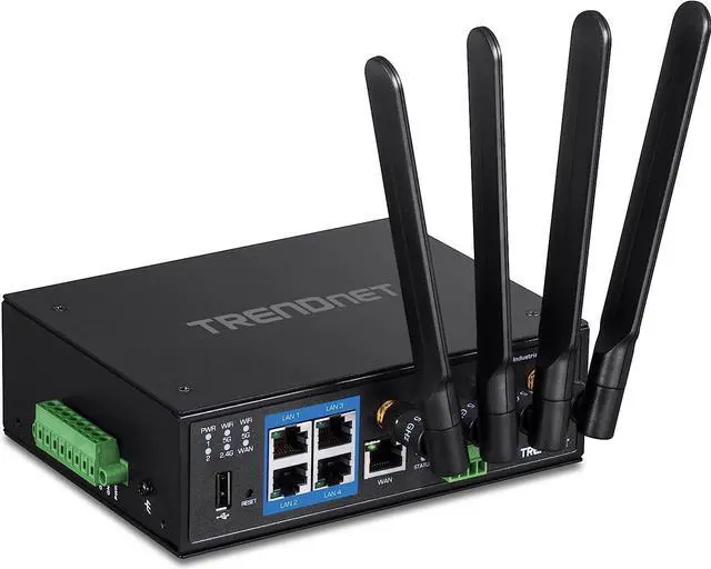 Alt view image 4 of 7 - TRENDnet  TI-W100  Industrial AC1200 Wireless Dual Band Gigabit Router