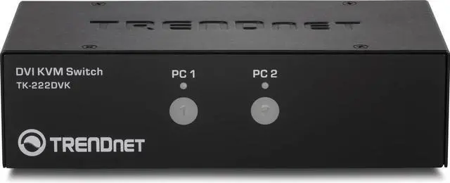 Alt view image 5 of 7 - TRENDnet 2-Port DVI KVM Switch with Audio, Manage Two PC's, Hot-Keys, USB 2.0, Metal Housing, Use with a DVID-D Monitor, TK-222DVK