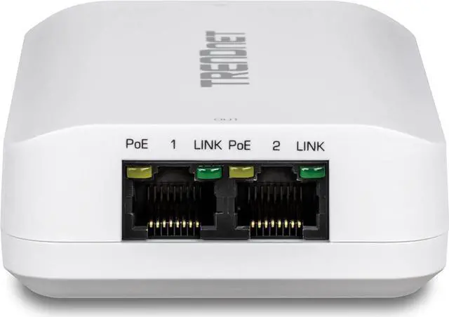 Alt view image 3 of 6 - TRENDnet 2-Port Gigabit PoE++ Extender, 1 x Gigabit PoE++ In Port, 2 x Gigabit PoE Out Ports, Extends 100m (328 ft) Up to 200m (656 ft), Daisy Chain 4 Units for up to 500m (1640 ft), Black, TPE-BE200
