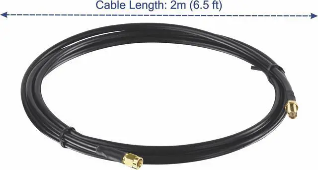 Alt view image 2 of 3 - TRENDnet Low Loss RP-SMA Male to RP-SMA Female Antenna Cable, 2 m (6.5 ft.), 1.45 dB Max Signal Loss, TEW-L102,black