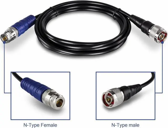 Alt view image 3 of 5 - TRENDnet N-Type Male to N-Type Female Antenna Cable - 2M (6.5 ft.), TEW-L402