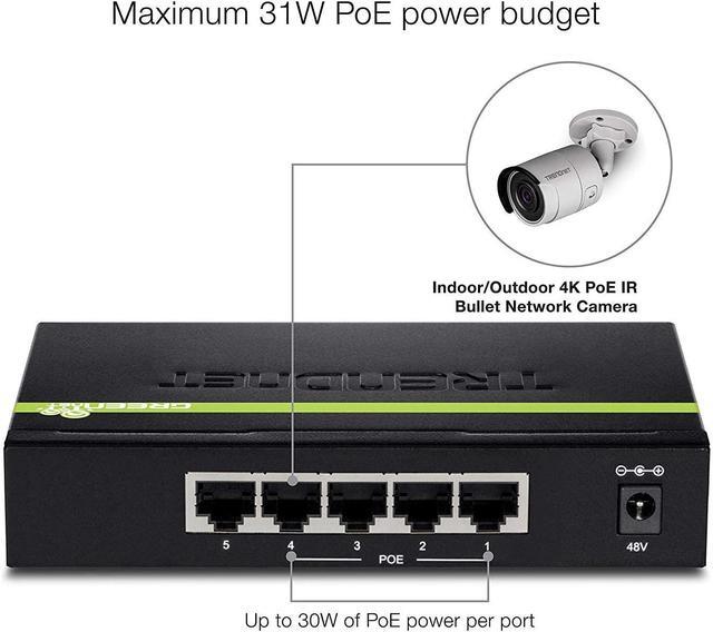 Alt view image 5 of 7 - TRENDnet TPE-TG50g 5-port Gigabit PoE+ Switch