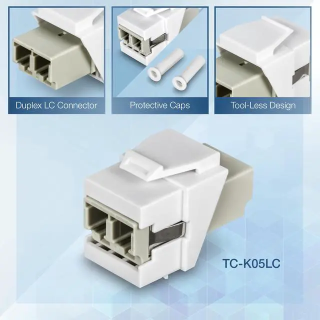 Alt view image 3 of 16 - TRENDnet TC-K05LC, LC Duplex Fiber Optic Keystone Coupler Jacks 5-Pack