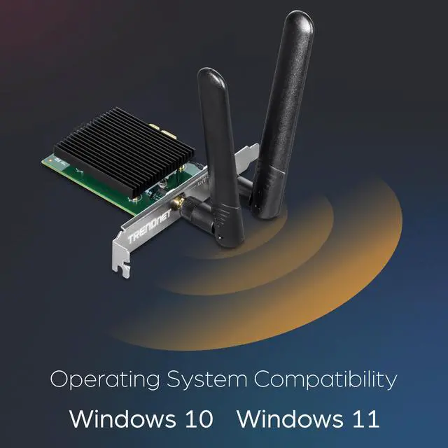 Alt view image 7 of 15 - TRENDnet TEW-907ECH, AX3000 Wireless Dual Band & Bluetooth® 5.2 (Class 2)
PCIe Adapter