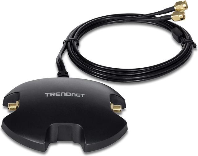 Alt view image 4 of 11 - TRENDnet TEW-LB101, Magnetic Dual Antenna Mounting Base Stand RP-SMA Female with RP-SMA Male Extension Cable 1m (3.3 ft.), Black