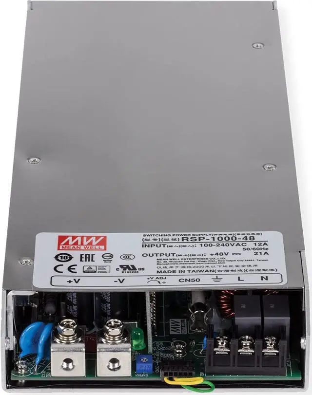 Alt view image 2 of 5 - TRENDnet 1000W, 48V DC, 21A AC to DC Industrial Power Supply with PFC Function, TI-RSP100048, Compatible with 4U 19 Rackmount TI-R4U (Sold Separately), Built in DC Fans, UL 508 Approved