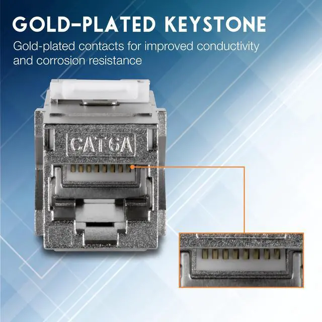 Alt view image 6 of 7 - TRENDnet TC-KC06C6A,Cat6A RJ45 Keystone Inline Coupler Keystone Jack, 6-Pack