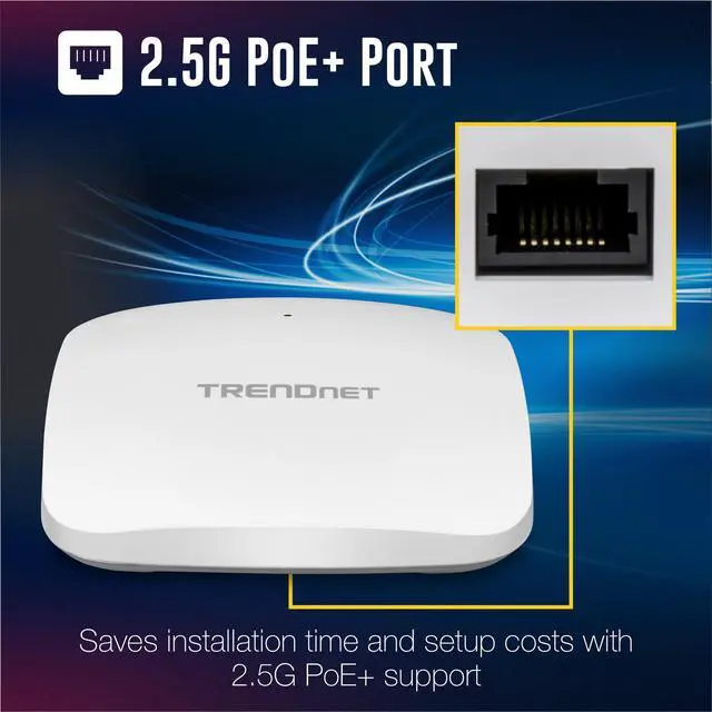Alt view image 6 of 12 - TRENDnet AX5400 Dual Band WiFi 6 PoE+ Access Point - TAA Compliant, TEW-925DAP