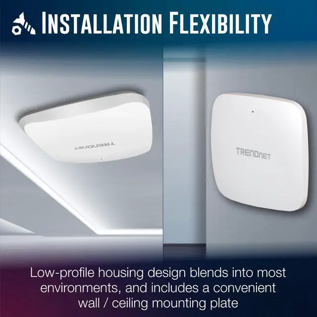 Alt view image 7 of 12 - TRENDnet AX5400 Dual Band WiFi 6 PoE+ Access Point - TAA Compliant, TEW-925DAP