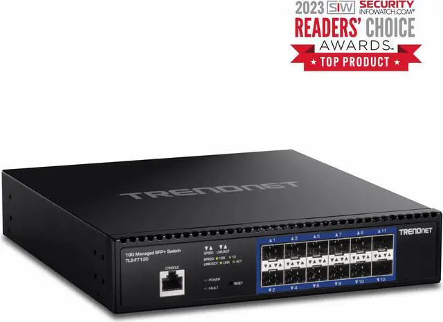 Alt view image 2 of 14 - TRENDnet  TL2-F7120, 12-Port 10G Layer 2 Managed SFP+ Switch