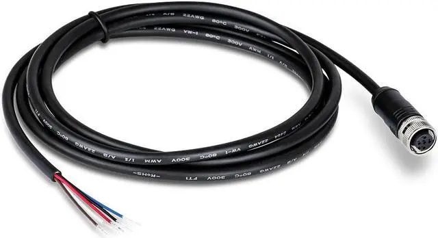 Main image of TRENDnet Industrial M12 Female 5-Pin Connector Electrical Cable, TI-CP02, 2m (6.5 ft.), Connect an M12 A-Coded Industrial  Rail Switch, IP67 Rated Protection, Black
