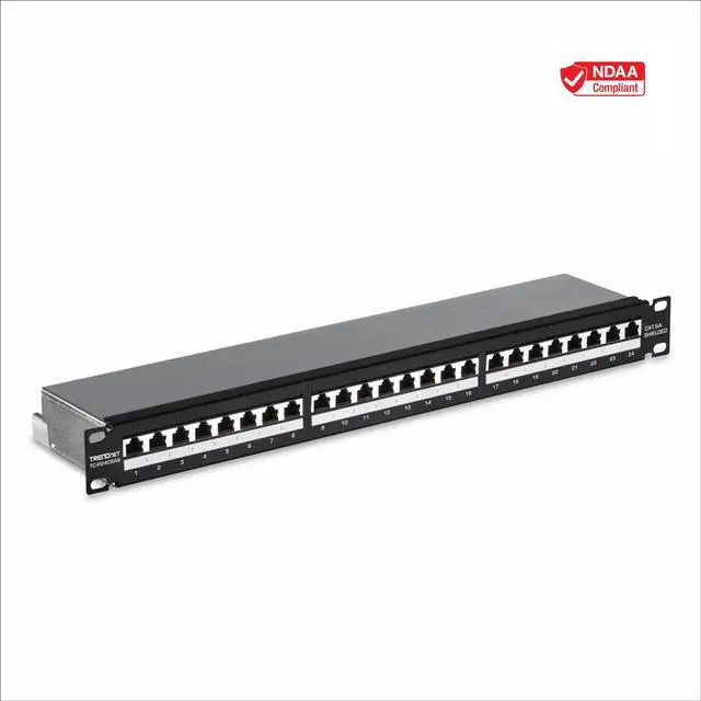 Alt view image 2 of 14 - TRENDnet TC-P24C6AS 24-port Cat6A Shielded 1U Patch Panel, 1000BASE-T / 10GBASE-T Support, compatible with cat5e, cat6, cat6a, 110 or Krone type