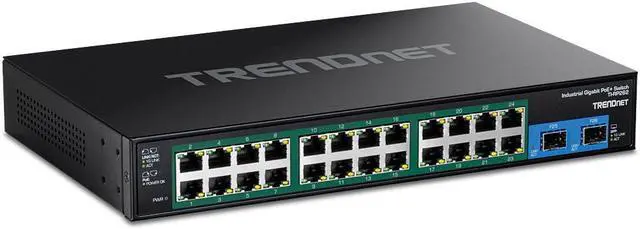 Main image of TRENDnet TI-RP262, 26-Port Hardened Industrial Gigabit PoE+ Rackmount Switch