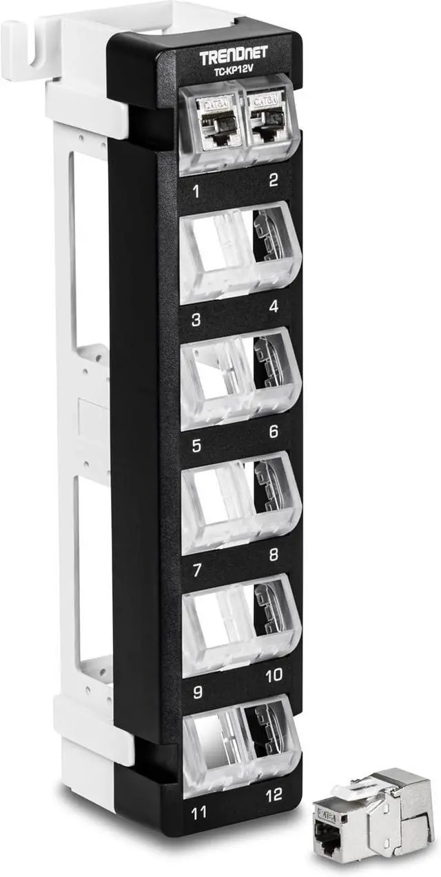 Alt view image 6 of 6 - TRENDnet 12-Port Blank Angled Wall Mount Keystone Patch Panel, TC-KP12V
