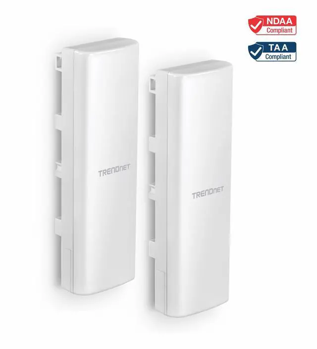 Main image of TRENDnet 14 dBi WiFi 6 AX1200 Outdoor Directional PoE Access Point Bridge Kit - Two Preconfigured TEW-940APBO Access Points - 5GHz WiFi 6 Point-to-Point Bridge - White TEW-940APBO2K,