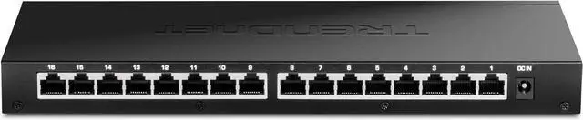 Main image of TRENDnet 16-Port Unmanaged 2.5G Desktop Network Ethernet Switch, TEG-S3160, 16 x 2.5Gb RJ-45 Ports, 80Gbps Switching Capacity, Ethernet Splitter, NDAA & TAA Compliant, Lifetime Protection, Black