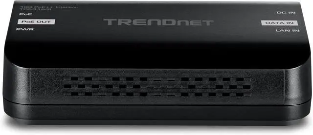 Alt view image 4 of 9 - TRENDnet 10G PoE++ Injector, TPE-318GI, Converts a NonPoE Port to A PoE++ 10G Port, Supplies PoE (15.4W), PoE+ (30W), or PoE++ (90W)
