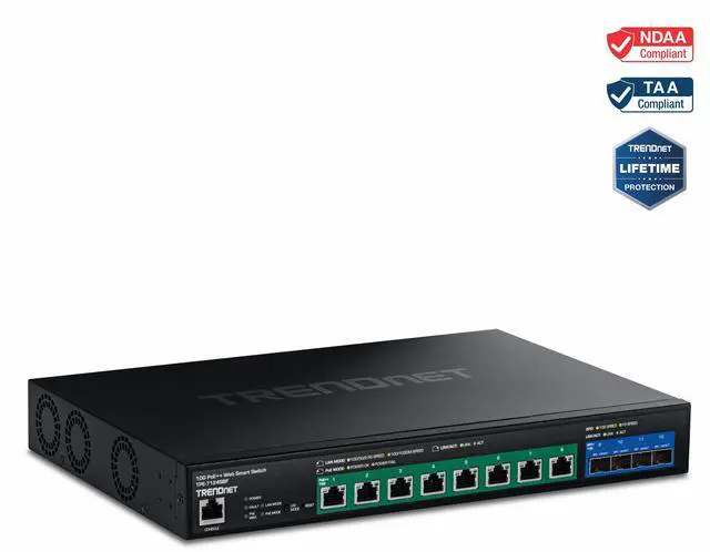 Main image of TRENDnet TPE-7124SBF 12-Port 10G PoE++ Web Smart Switch (720W)