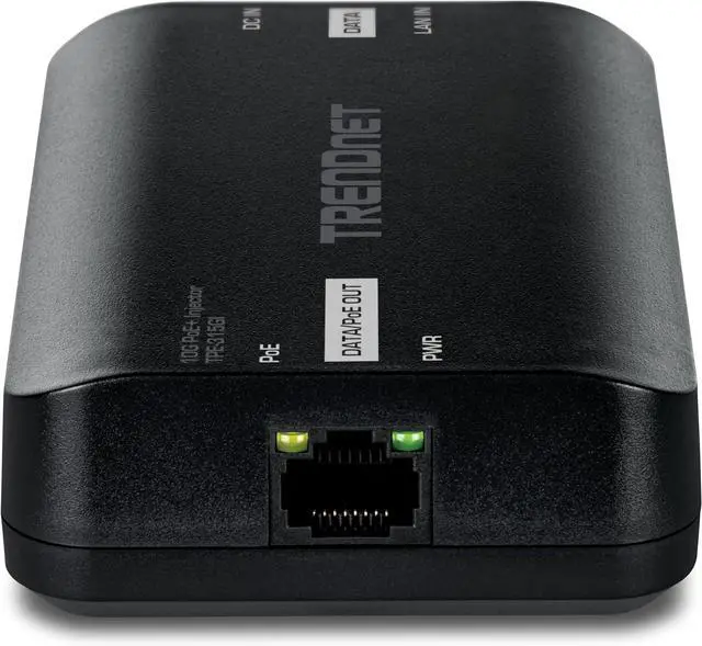 Alt view image 2 of 11 - TRENDnet 10G PoE+ Injector, TPE-315GI, Convert Non-PoE Port to a PoE+ Port, PoE (15.4W) or PoE+ (30W), 10GBASE-T Compliant, Up to 100m (328 ft.), Black