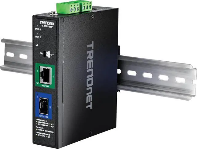 Alt view image 6 of 7 - TRENDnet Industrial 10G SFP+ to 10G PoE++ Media Converter, TI-BF711SFP, 1 x 10G SFP+  Port, 1 x 10G PoE++ RJ-45 Port, IP50 Rated, NDAA TAA Compliant