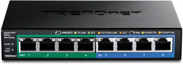 Alt view image 4 of 6 - TRENDnet TPE-TG44g  8-Port Gigabit PoE+ Switch