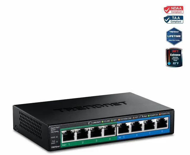 Main image of TRENDnet TPE-TG44g  8-Port Gigabit PoE+ Switch