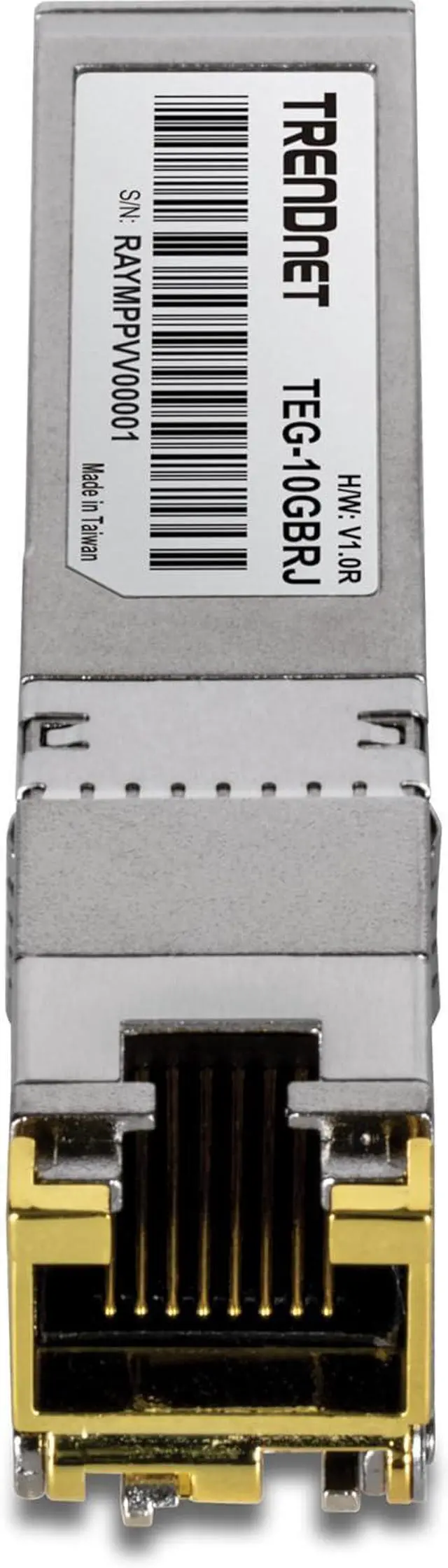 Alt view image 3 of 5 - TRENDnet 2-Pack 10G RJ-45 Copper SFP+ Modules, TEG-10GBRJ/2, Convert A Standard SFP+ Slot Into A RJ-45 Multi-Gigabit Port, Connect Devices Up to 30m (98ft), HotPluggable, Lifetime Protection, Silver