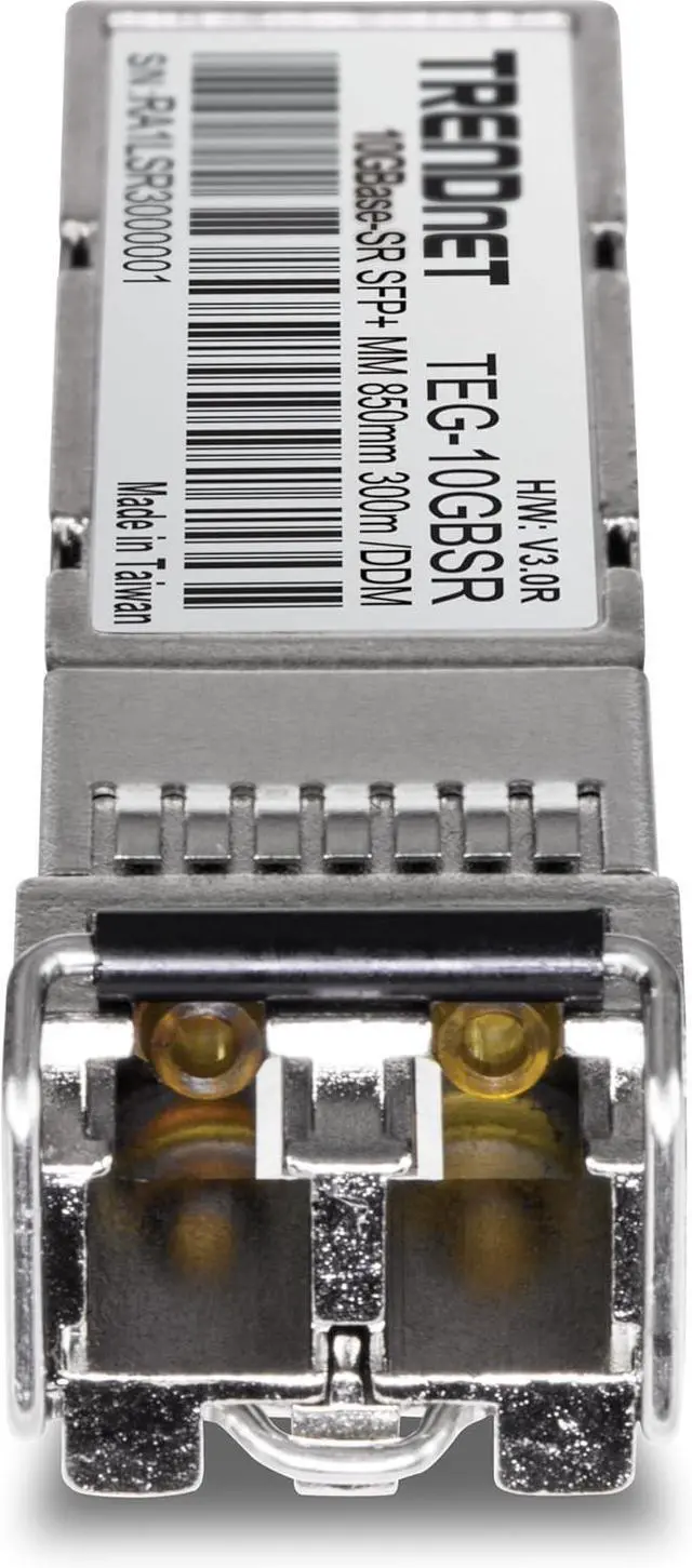 Alt view image 4 of 5 - TRENDnet 2-Pack 10GBASE-SR SFP+ Multi Mode LC Modules, TEG 10GBSR/2, Supports Distances up to 300m (984 feet), Hot Pluggable Fiber SFP+ Transceiver, 850nm Wavelength, Lifetime Protection, Silver