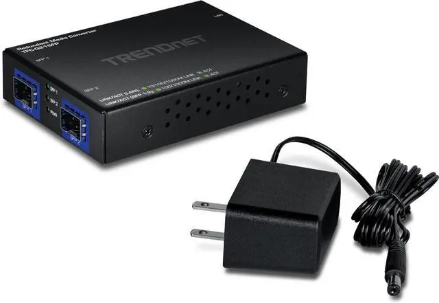 Alt view image 6 of 6 - TRENDnet 1000BASE-T to Dual SFP Fiber Media Converter with Redundant Mode, TFC-G21SFP, 1 x Gigabit RJ45 Port, 2 x Gigabit SFP Ports, NDAA & TAA Compliant