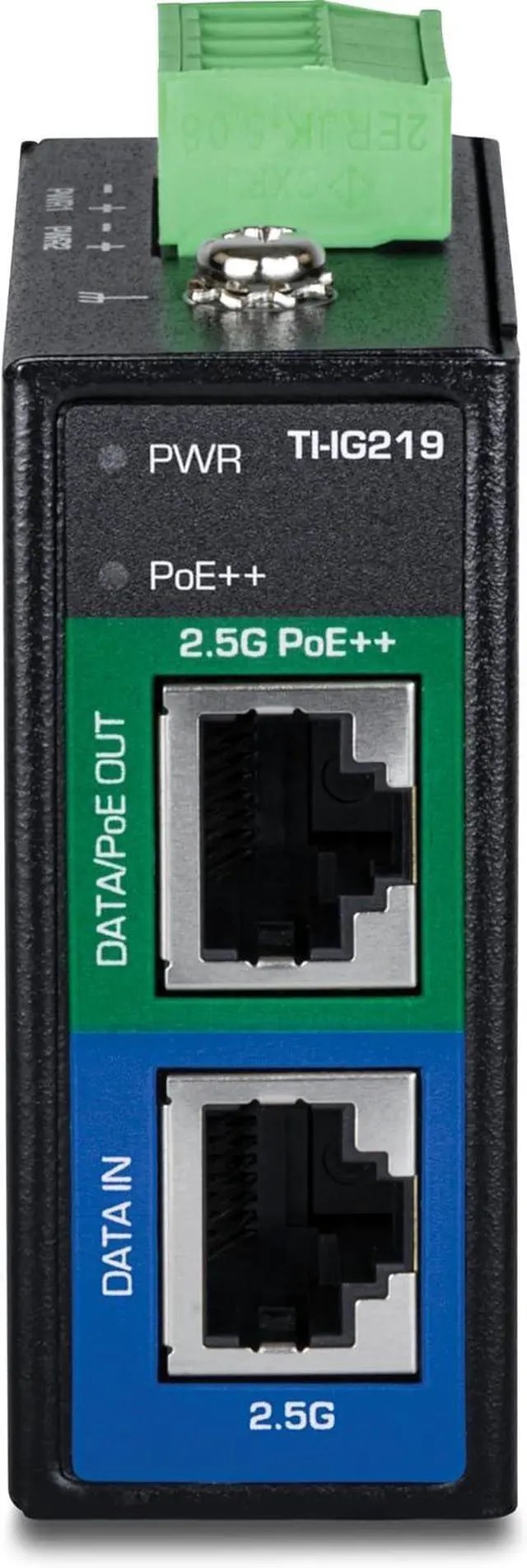 Alt view image 3 of 6 - TRENDnet Industrial 2.5G PoE++ Injector, TI-IG219, IP50 Rated Design, Connect Network  Devices Up to 100m (328 ft), Supports PoE (15.4W), PoE+ (30W), and PoE++ (95W)  Devices, NDAA TAA Compliant