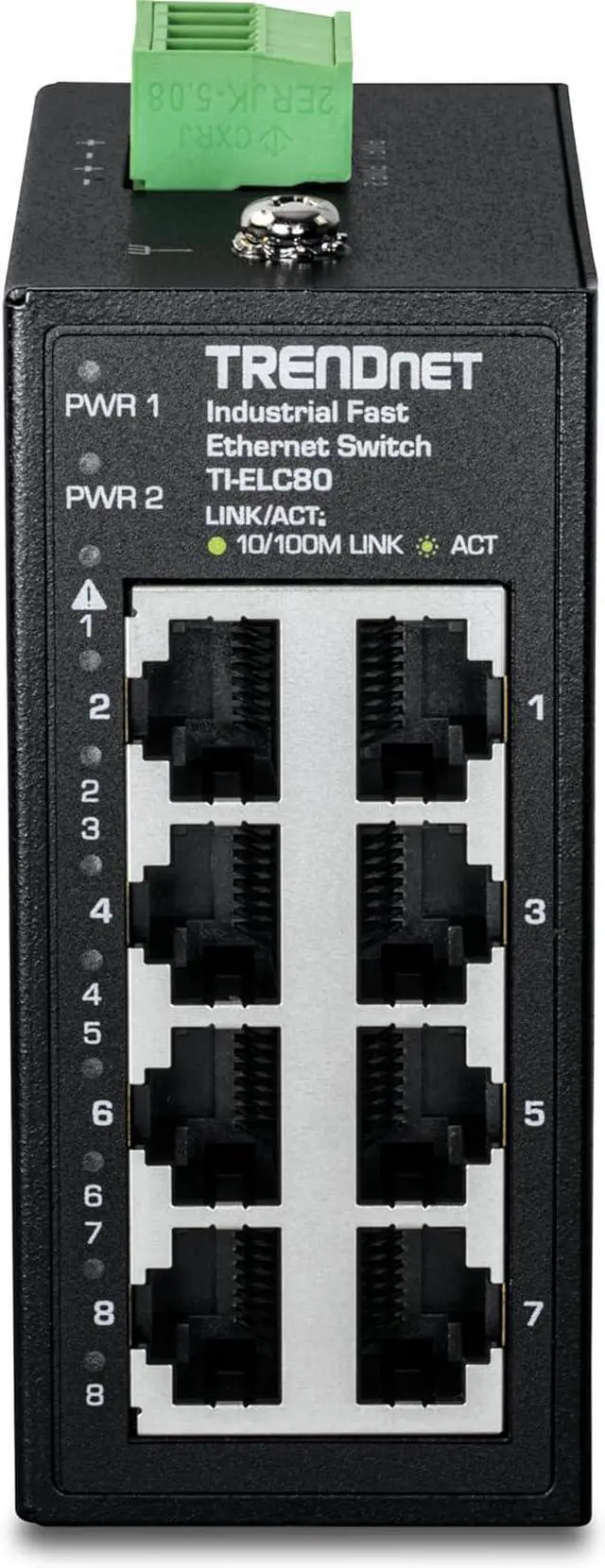 Alt view image 11 of 14 - TRENDnet 8-Port Industrial Fast Ethernet DIN-Rail Mini Switch, TI-ELC80, 8 x 10/100Mbps Ports, IP30 Rated Housing, 1Gbps Switching Capacity, Black