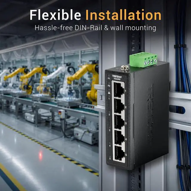 Alt view image 4 of 7 - TRENDnet TI-ELC50,5-Port Industrial Fast Ethernet DIN-Rail Mini Switch