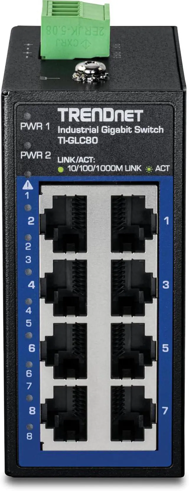 Alt view image 11 of 14 - TRENDnet 8-Port Industrial Gigabit DIN-Rail Mini Switch, TI-GLC80, 8 x Gigabit Ports, Extreme Temperature IP30 Rated, 16Gbps Switch Capacity, Black