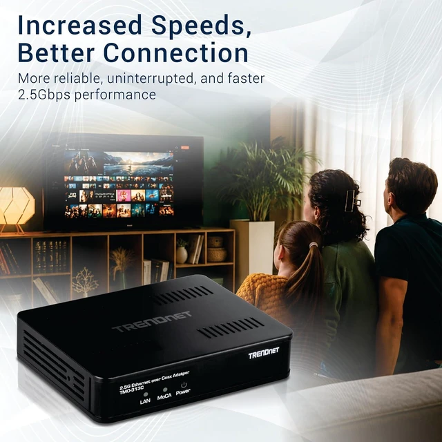 Alt view image 3 of 7 - TRENDnet TMO-313C,2.5Gbps Ethernet Over Coax Adapter