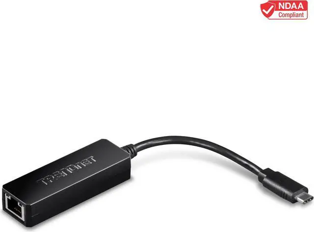 Main image of TRENDnet USB Type-C to Gigabit Ethernet LAN Wired Network Adapter for Windows & Mac, Compatible with Windows 10, and Mac OS 10.15 - 10.6, Energy Saving, 5 inch length, TUC-ETG