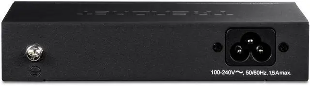 Alt view image 5 of 6 - TRENDnet 6-Port Fast Ethernet PoE+ Switch, 4 x Fast Ethernet PoE Ports, 2 x Fast Ethernet Ports, 60W PoE Budget, 1.2 Gbps Switch Capacity, Metal, Lifetime Protection, Black, TPE-S50