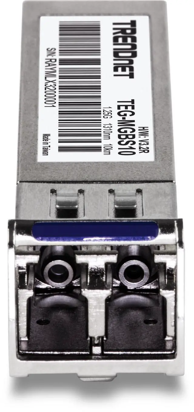 Alt view image 4 of 5 - TRENDnet SFP to RJ45 Mini-GBIC Single-Mode LC Module, TEG-MGBS10, For Single Mode Fiber, Distances up to 10km (6.2 Miles), Gigabit SFP Module, IEEE 802.3z Gigabit Ethernet, Lifetime Protection