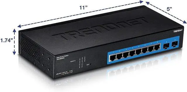 Alt view image 6 of 7 - TRENDnet TEG-082WS 10-Port Gigabit Web Smart Switch