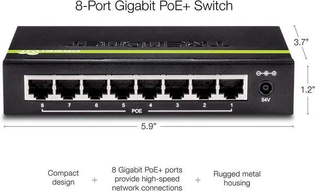 Alt view image 4 of 7 - TRENDnet 8-Port 10/100Mbps PoE Switch, 4 x 10/100 Ports, 4 x 10/100 PoE Ports, 30W PoE Power Budget, 1.6 Gbps Switching Capacity, 802.3af, Lifetime Protection, Black, TPE-S44