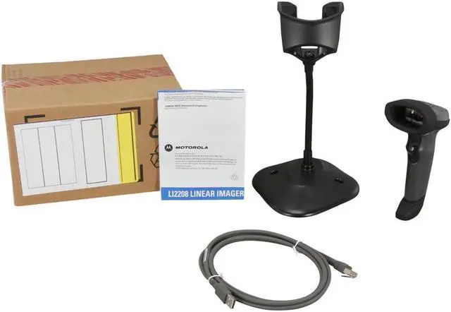 Alt view image 2 of 7 - Zebra (Motorola) Symbol LI2208-SR General Purpose Corded Linear Imager Barcode Scanner, USB Kit, Black - LI2208-SR00007ZZWW