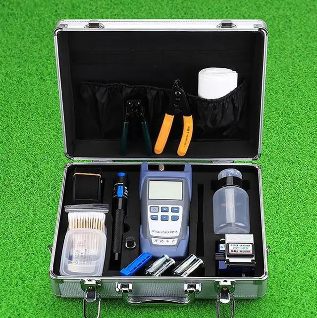 Main image of Corus FTTH cold splicing combination optical fiber into the home toolbox set leather wire optical cable stripper optical power meter red light pen optical fiber cutting knife Vimüller pliers
