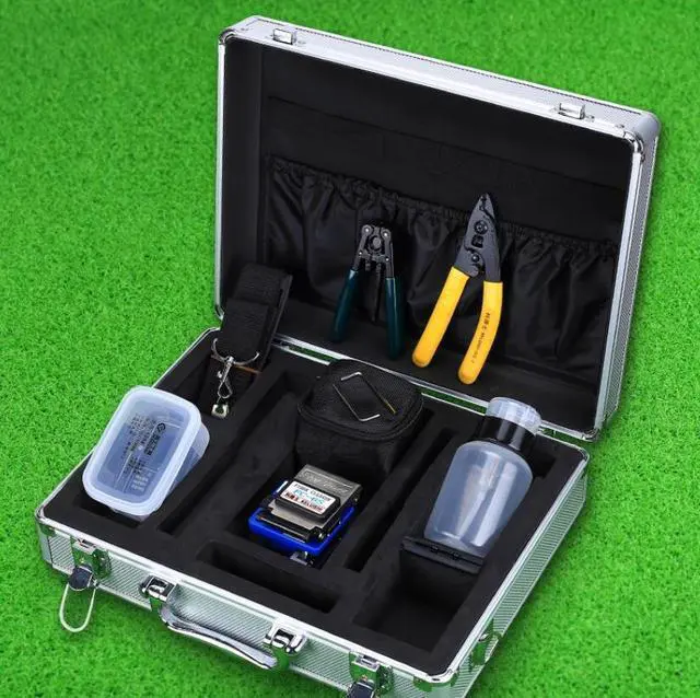 Main image of Corus FTTH fiber optic home cold connection tool set combination luggage fiber optic cutter FC-6S leather wire stripper Vimüller pliers 250 alcohol bottle storage