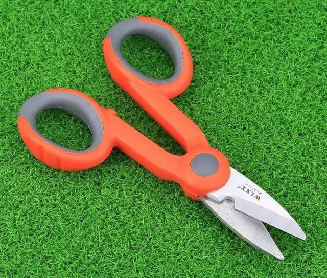Alt view image 4 of 5 - Colus fiber Kevlar scissors fiber optic aramid fiber pigtail jumper fiber scissors plastic non-slip handle FTTH fiber into the home cold junction hot melt tool sharp serrated blade