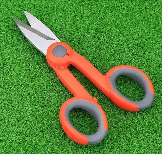 Alt view image 3 of 5 - Colus fiber Kevlar scissors fiber optic aramid fiber pigtail jumper fiber scissors plastic non-slip handle FTTH fiber into the home cold junction hot melt tool sharp serrated blade