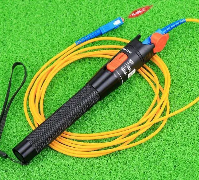 Main image of Colus 10km optical fiber red light pen red light source fiber optic pen aluminum alloy leather cable optical cable pass light pen visual fault detector light pen tester 10mw cold connection tool