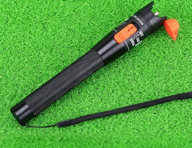 Alt view image 4 of 5 - Colus 10km optical fiber red light pen red light source fiber optic pen aluminum alloy leather cable optical cable pass light pen visual fault detector light pen tester 10mw cold connection tool
