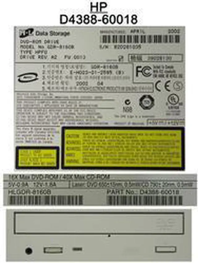 Alt view image 2 of 2 - HP D4388-60018 Dvd 40X Cd-Rom Gdr-8160B